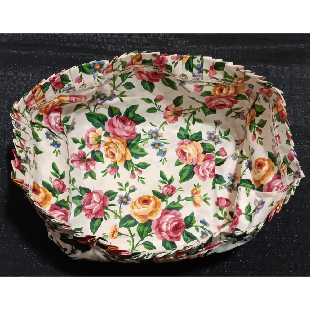 Longaberger Garden Splendor Darning Basket Liner 255341 Floral Ruffle NEW
